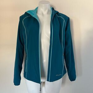 Eddie Bauer Soft shell fleece lined hooded jacket water resistant